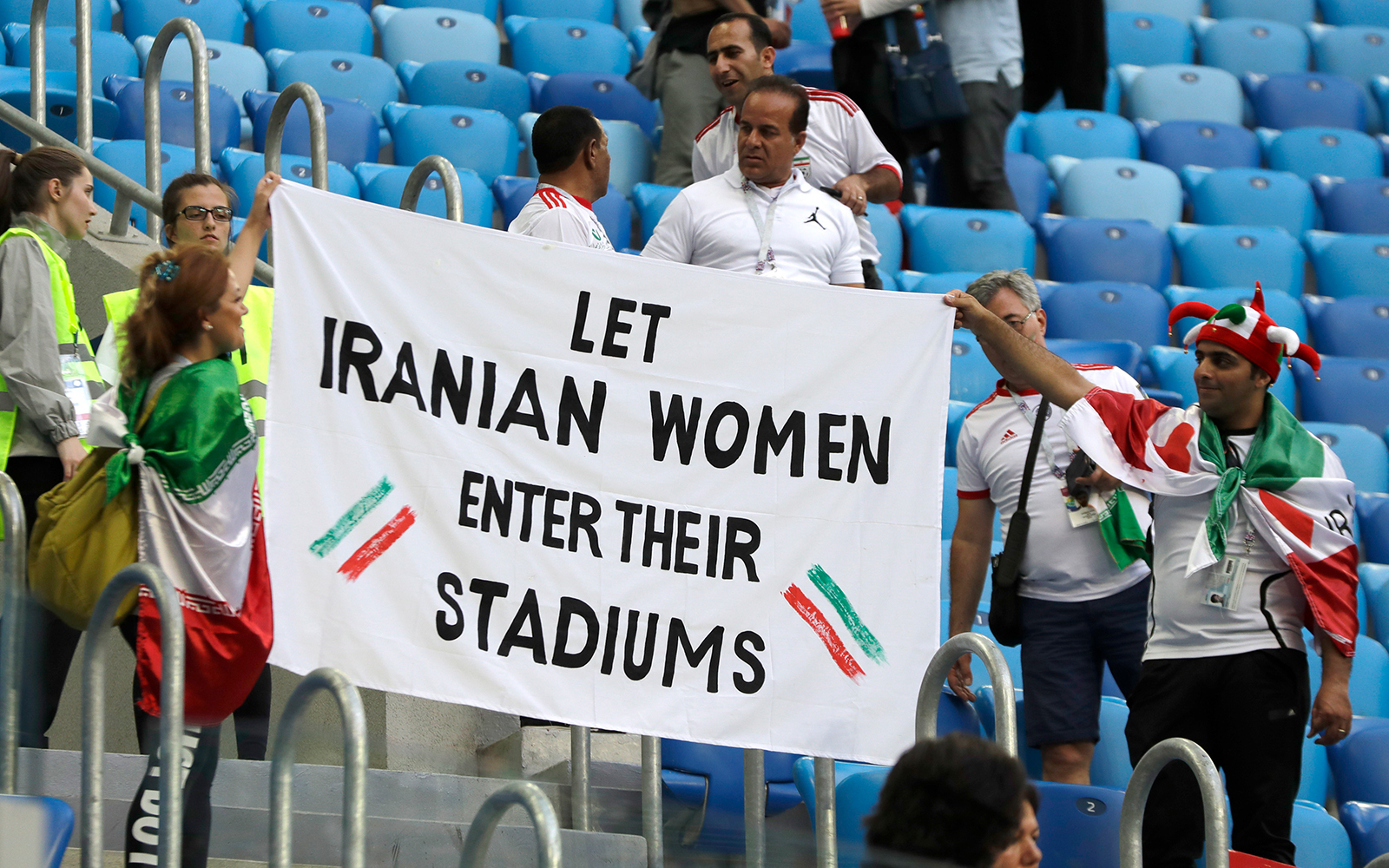 iranian women enter stadiums