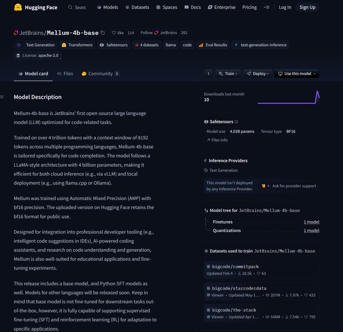 JetBrains open sources its code completion LLM, Mellum