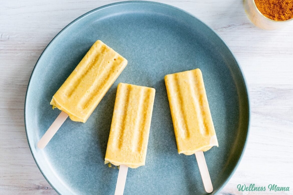 Turmeric Mango Popsicles With Coconut Milk