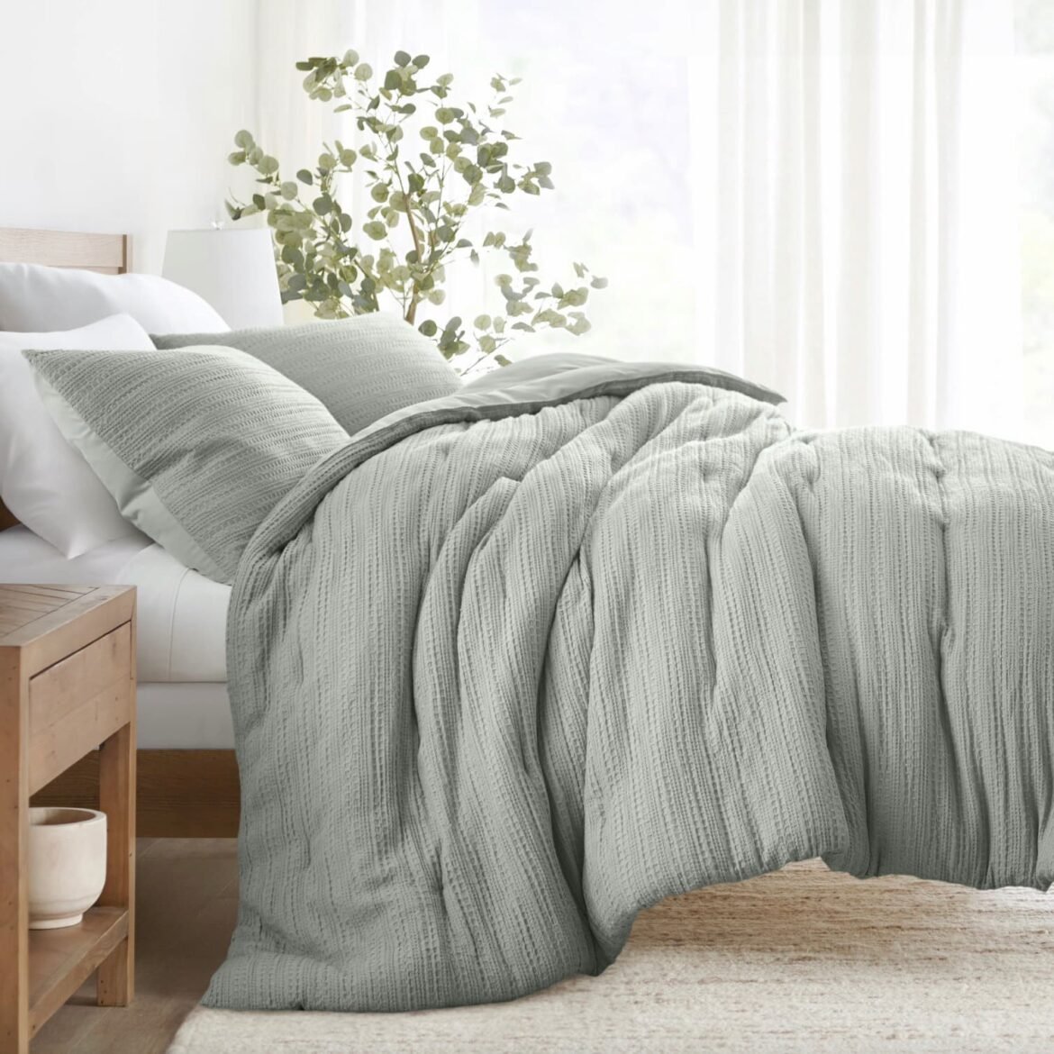 Linens & Hutch Waffle Textured Down-Alternative Comforter Sets as low as $53.70 shipped! (Reg. $170+)