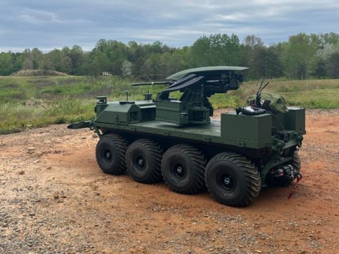 U.S. Marines test armed robot at Quantico base